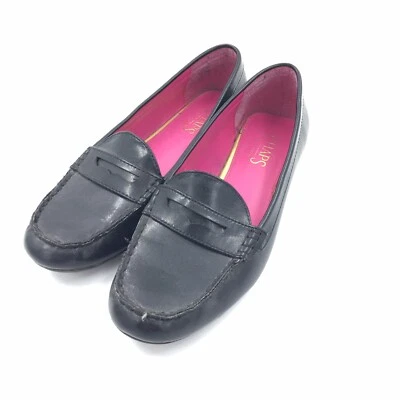 Mocasines Chaps para mujer negros talla 8 sin cordones de cuero casual carrera Foto 1 de 4