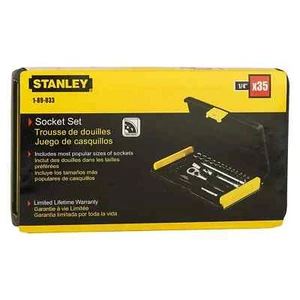 STANLEY 1-89-033 1/4" Unità 6 PT Presa e Bit Kit Utensili Meccanici Argento 35 Pezzi - Foto 1 di 10