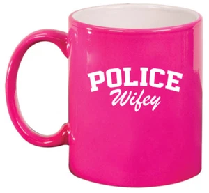 11oz Ceramic Coffee Tea Mug Glass Cup Police Wifey Wife - Picture 1 of 8
