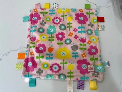 Taggies Bright Starts Rosa Amarillo Flores Felpa Manta de Seguridad Floral Lovey Foto 1 de 4