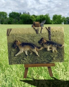 Vintage Kami Beautiful World of Dogs Mini Resin Portraits. Hand Painted & Sculpt - Picture 1 of 10