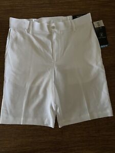 Men's Golf Shorts PGA Tour Flat Front Expandable Waistband  Size 32 White NWT