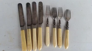 vintage faux bone handle knives and forks - Picture 1 of 4