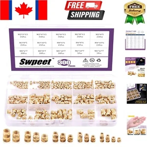 300Pcs Brass Threaded Insert Nuts Assortment for 3D Printing & Injection Molding - Foto 1 di 9