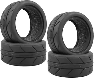 4pcs Soft Rubber Tires Set With Foam for 1/10 RC On Road Cars Width 28mm/26mm - Picture 1 of 6