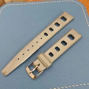 16mm Vintage Skindiver Silver Gray Rally Watch Strap nos Unused 1970s Watch Band - Picture 1 of 6