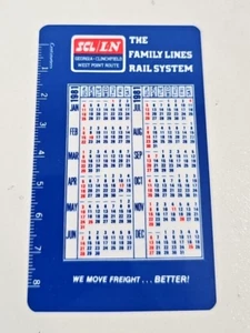 1981 Family Lines Rail System SCL/LN Pocket Railroad Calendar Card - Picture 1 of 2