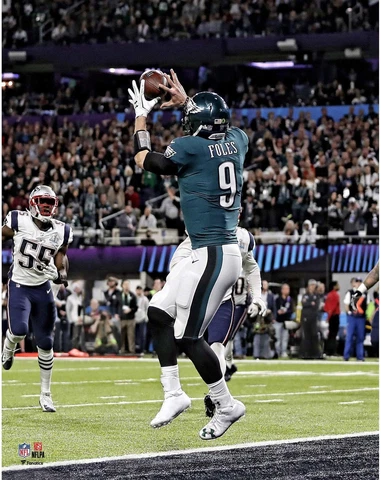 Nick Foles Philadelphia Eagles Unsigned Super Bowl LII Philly Special Photo Cover