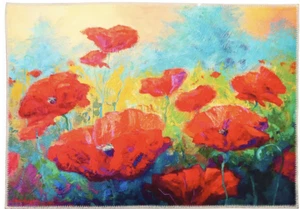 Painted Poppy Field Olivias Home Accent waschbarer Teppich 22" x 32" - Bild 1 von 3
