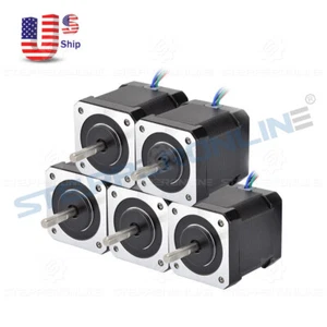 STEPPERONLINE 5PCS Nema 17 Stepper Motor 84oz.in 2A 12V 48mm 17HS19-2004S1 - Picture 1 of 7