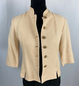 St. John Collection Santana Strickjacke hellbraun mit goldenen Knöpfen Größe 2 - Bild 1 von 6