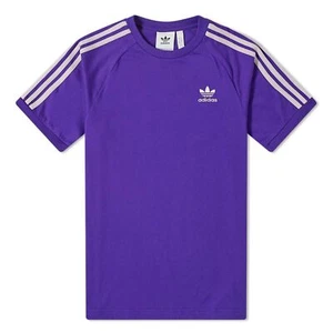 Adidas Originals 3 Rayas Logo tee Hombre Trefoil Vintage Camiseta Lila Morado XS - Imagen 1 de 3