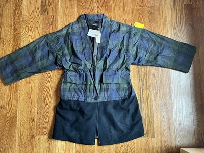 Impermeable Rachel Comey Vintage Etiqueta Muestra Venta Cuadros Y Negro. Foto 1 de 4