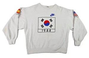 VTG 80s Nike US M 1988 Korea Seoul Olympics Flag Crewneck Sweatshirt Pullover - Picture 1 of 12