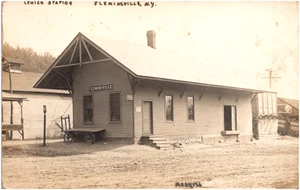 Lehigh Railroad Station Flemingville New York NY 1910s RPPC Postcard Photo - Picture 1 of 2