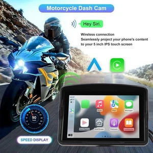 ˘Motorcycle DVR Dual HD 1080P Cameras 5in IPS Touch Screen Waterproof Voice - Picture 1 of 12