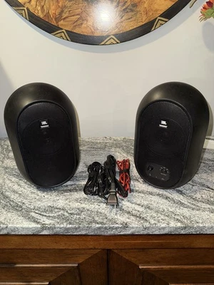 JBL 104-BT Black Powered Monitor Desktop Active Speaker Pair Bluetooth, Black - Image 1 of 4