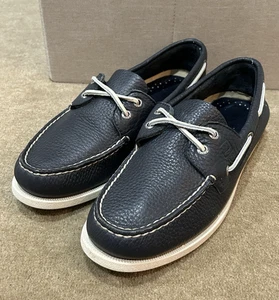 Men’s Sperry Top-Sider A/O Classic Navy Leather Boat Shoes Size 10 M - Picture 1 of 12