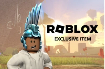 Roblox Blue Steel Mohawk Helmet exclusive item Digital DLC item code RARE - Image 1 of 2