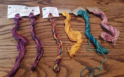Lot of 6 Embroidery Floss- Valdani and Weeks Dye Works Hand Over Dyed Floss - Image 1 of 4