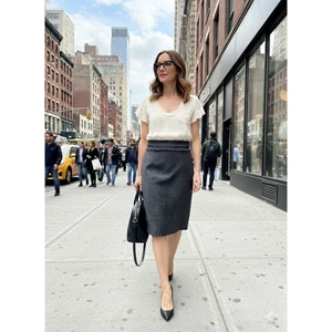 Rebecca Taylor Seide Wollmischung Etui-Kleid Tweed Rock Büro Damengröße 8 - Bild 1 von 5