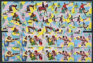 [81.440] Zaire 1980: Juegos Olímpicos - 4x Buen conjunto de estampillas en estado bastante bueno MNH en bloques - Imagen 1 de 1