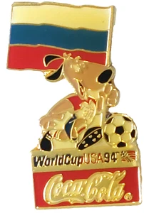 Soccer World Cup USA 1994 "Russia Flag" Coca Cola Sponsor Lapel Pin - Picture 1 of 3
