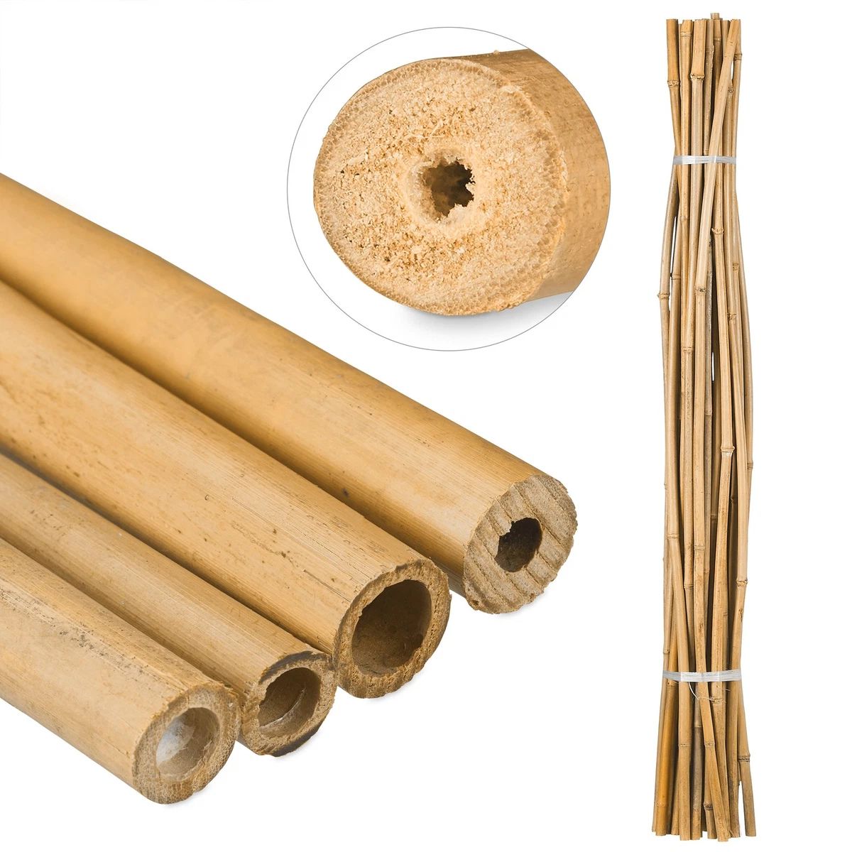 50 Bambusstäbe Tonkin – Ca. 105 Cm Lang, 8–10 Mm Dick, Für Pflanzenstützen & Rankgitter
