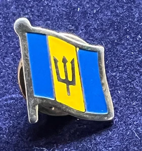 BARBADOS FLAG ENAMEL TIE PIN BADGE - Picture 1 of 3