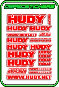 HUDY TOOLS SETUP STICKERS XRAY RC BUGGY CAR DECAL 1/10 1/8 JSPEC ELEC RED WHITE - Picture 1 of 1