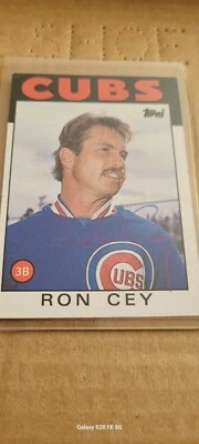 1986 Topps RON CEY Signed Card autograph AUTO DODGERS CUBS Excellent  - Image 1 of 3