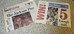 Chicago Bulls 5. Meisterschaft Zeitung Sportabteilung Jordan & Jackson Lot 2 - Bild 1 von 1