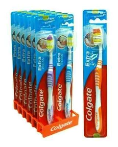12 Stück Colgate Extra Clean Soft Grip Zahnbürste Medium - 12 Einzelzahnbürsten - Bild 1 von 1