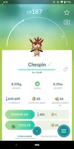 Pokémon Go Shiny Chespin - Comercio registrado - Imagen 1 de 2