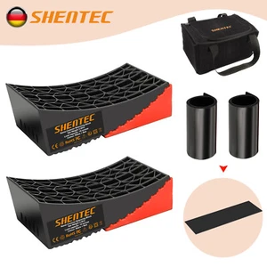 2 Stück Auffahrkeil Rund plus Unterlegkeil Wohnwagen Wohnmobil Ausgleichskeile - Zdjęcie 1 z 18