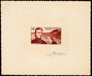 Wallis & Futuna Is. 1955 SC #C12, Artist Die Proof in Brown, Father Chanel - Picture 1 of 1