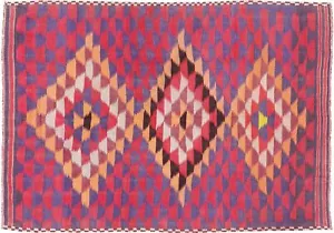 Afghan Kelim Soumakh Ghalmuri Teppich 180x270 Handgewebt Rot Geometrisch - Bild 1 von 8