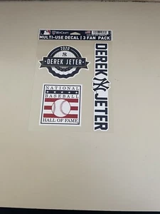 Derek Jeter New York Yankees 🔥2021 🔥MLB Hall Of Fame 3-Pack Fan Decal Set - Picture 1 of 1