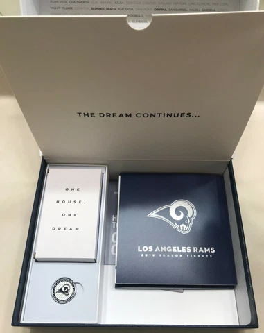 2019 Los Angeles Rams Season Ticket Holder 4 Ticket Sets+Bluetooth Speaker+Pin! Cover