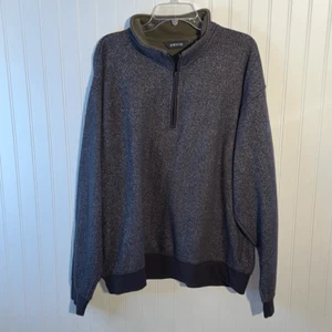 Orvis Long Sleeved Sweater Men’s XLarge Gray 1/4 Zip Long Sleeve Knit Ribbed Hem - Picture 1 of 11