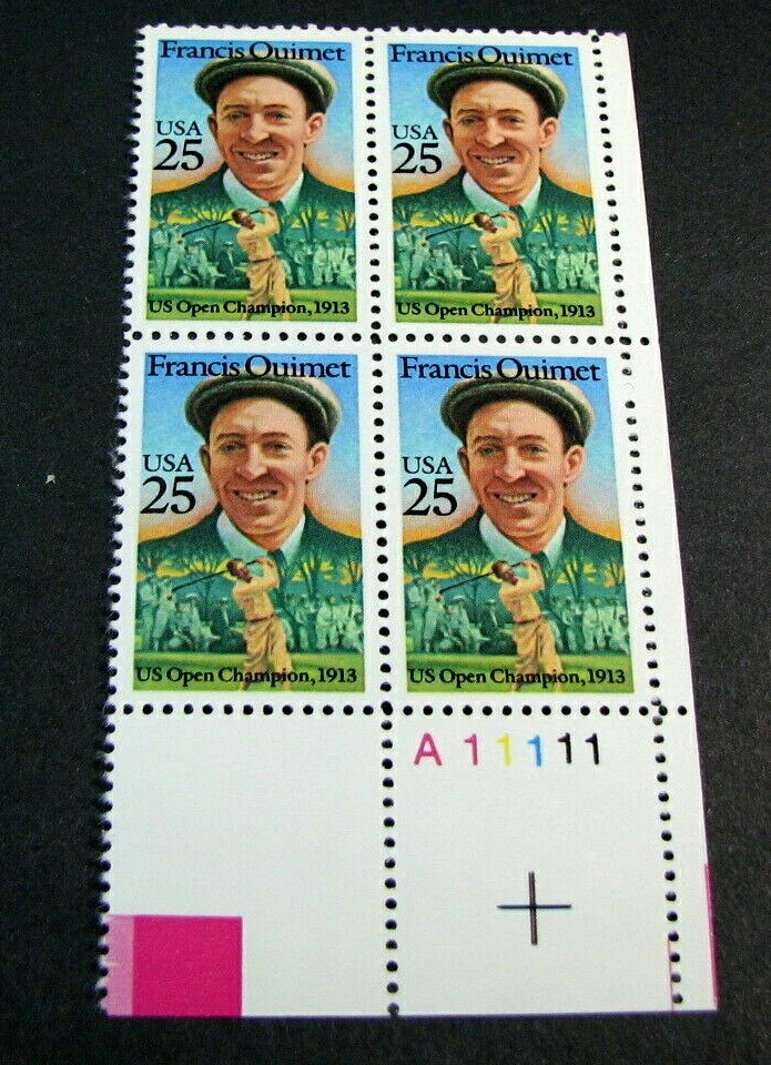 US Plate Blocks Stamp Scott# 2377 Francis Ouimet 1988 MNH  L480 - Image 1 of 1