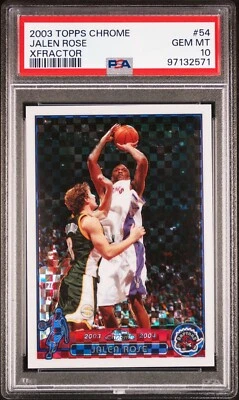 2003 TOPPS CHROME #54 JALEN ROSE X-FRACTOR /220 PSA 10 POP 2!! - Image 1 of 2