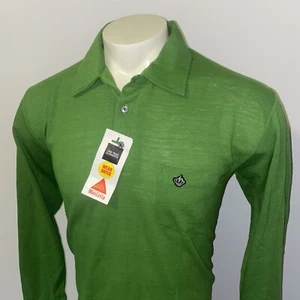 NOS John Blair Shirt Monsanto Nylon Stretch 1960s Mod MCM Vtg 60s NEW Mens Large - Picture 1 of 11