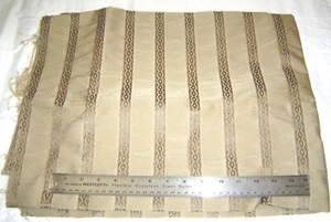  Dark Gold Striped Upholstery Fabric Remnant  - Picture 1 of 3