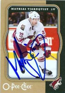 Mathias Tjarnqvist autographed Hockey Card Phoenix Coyotes 2007-2008 O-Pee-Chee