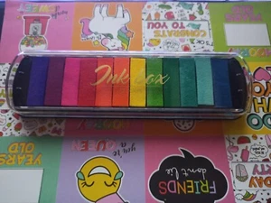 Stempelkissen Set 12 Farbe, Chalk Ink Pads Kreidetinte Tintenkissen Bunt in Box - Bild 1 von 3