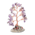 Purple Crystal Tree Ornaments Feng Shui Gold Coins Money Home Decor