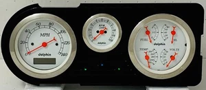 1948 1949 1950 Ford Truck 3 Gauge Dash Panel Insert Quad Style Set - Picture 1 of 8
