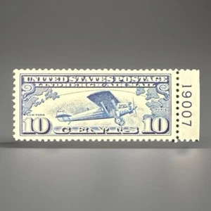 Scott C10 Lindbergh Air Mail 1927 10c XF 90J MNH Dark Blue - Picture 1 of 3