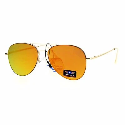Gafas de sol de piloto de la Fuerza Aérea unisex con bisagra de resorte marco de metal lentes espejadas Foto 1 de 4